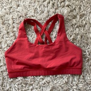 Lululemon Red Sports Bra cross strap Back
